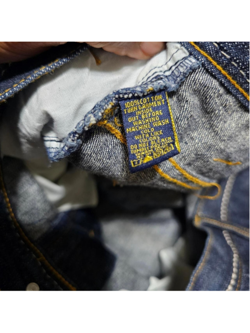 Vintage Karl Kani Baggy Denim Jorts Y2K Hip Hop Size 36 Blue - Picture 5 of 8